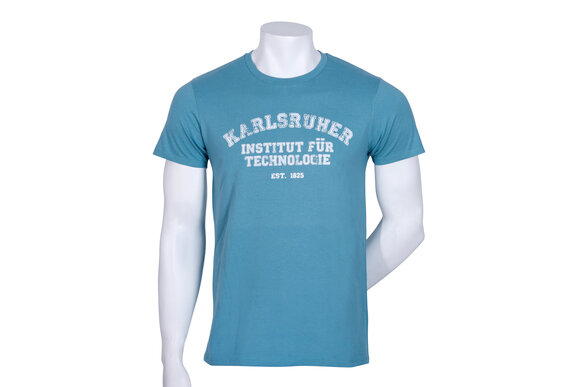hellblaues T-Shirt mit Schriftzug Karlsruher Institut für Technologie