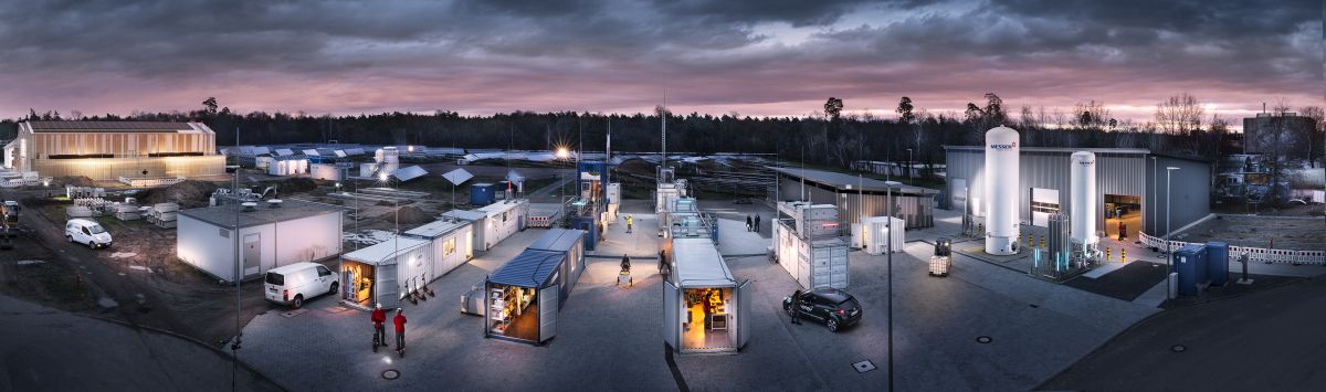 Luftaufnahme vom Energy Lab am Campus Nord des KIT